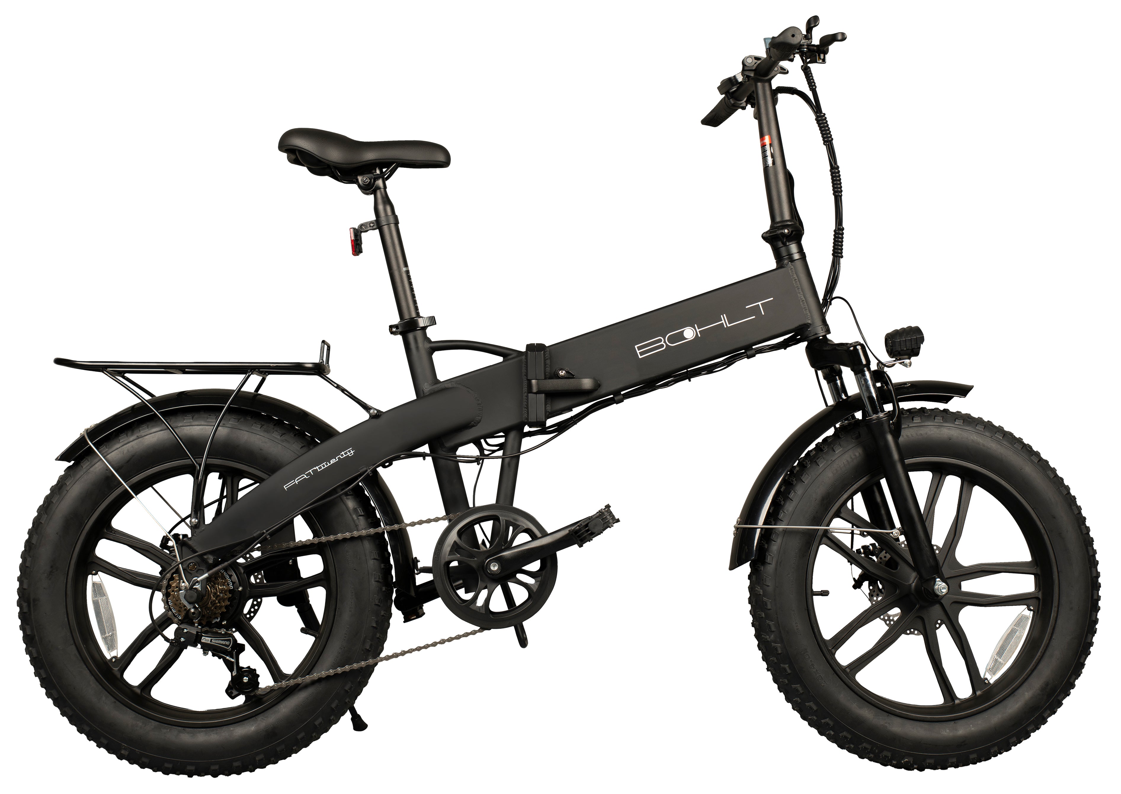 BOHLT Fat Twenty elektrische vouwfiets 20 inch fatbike zwart - vooraanzicht