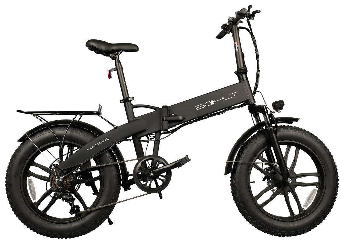 BOHLT Fat Twenty elektrische vouwfiets 20 inch fatbike zwart - vooraanzicht