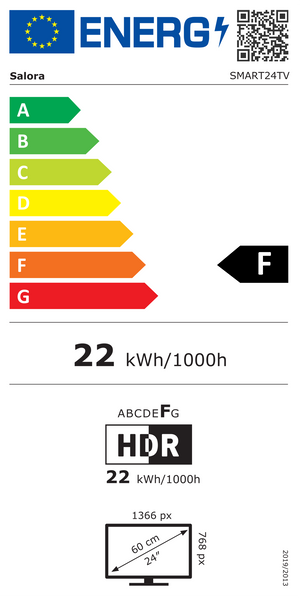 Energielabel Salora SMART24TV - klasse F