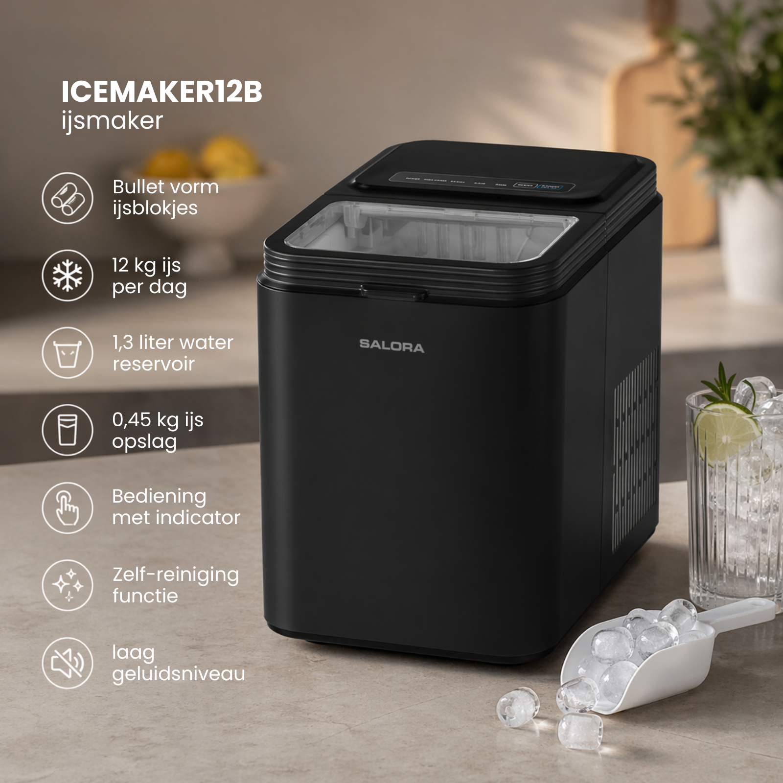 Salora ICEMAKER12B - Ijsblokjesmachine