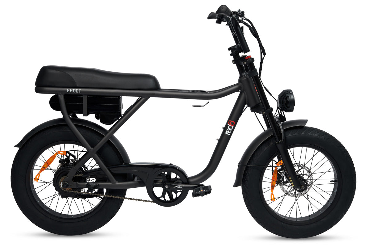 RED6 Ghost elektrische fatbike 20 inch zwart - vooraanzicht