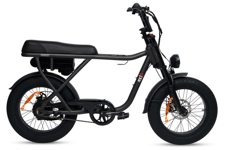 RED6 Ghost elektrische fatbike 20 inch zwart - vooraanzicht