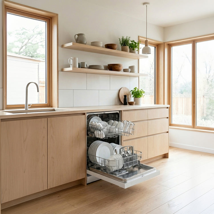 Salora DISH6025 vaatwasser - geopende deur met korven