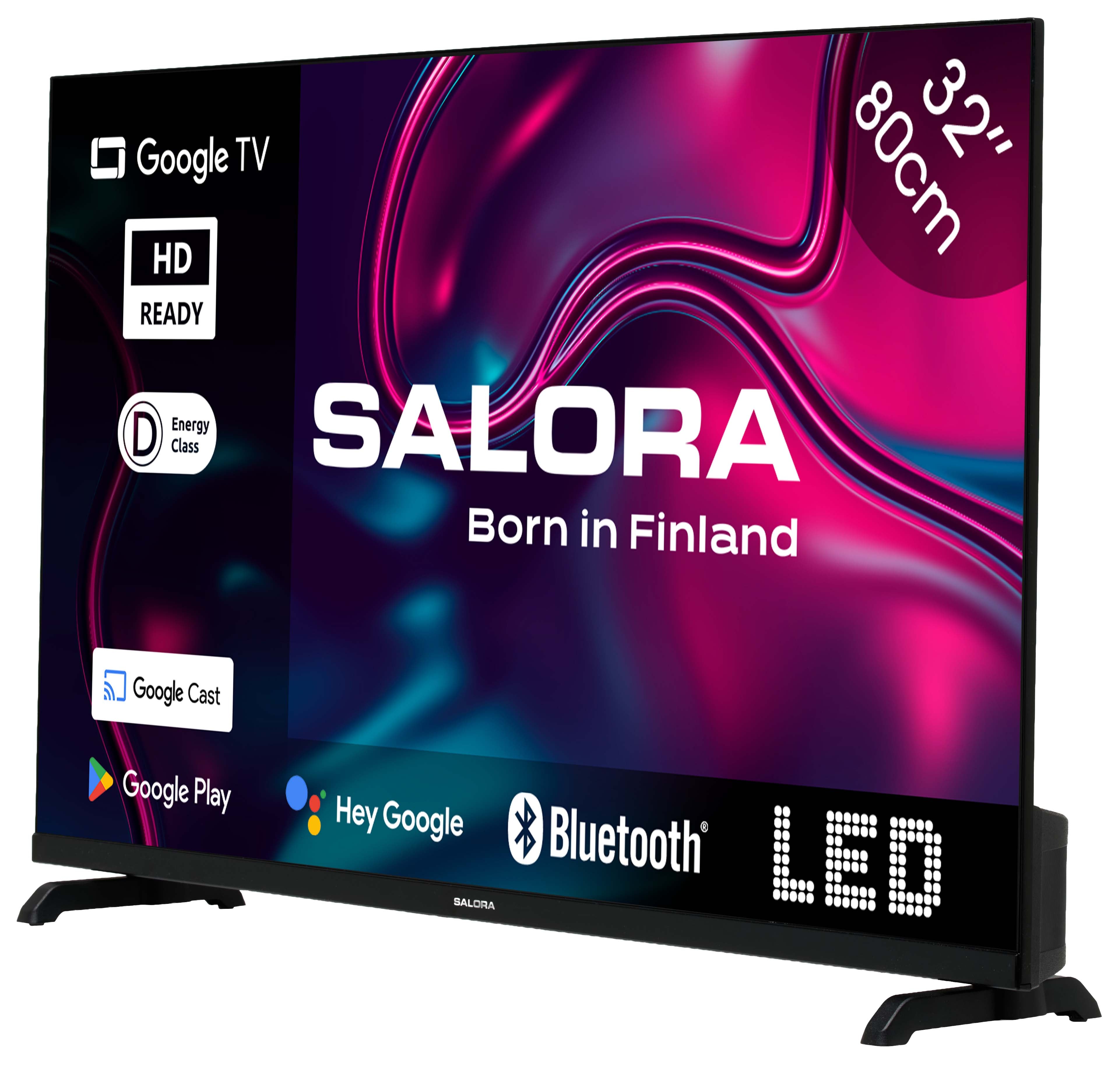 salora 32GOOGLETV 32 inch tv zij aanzicht