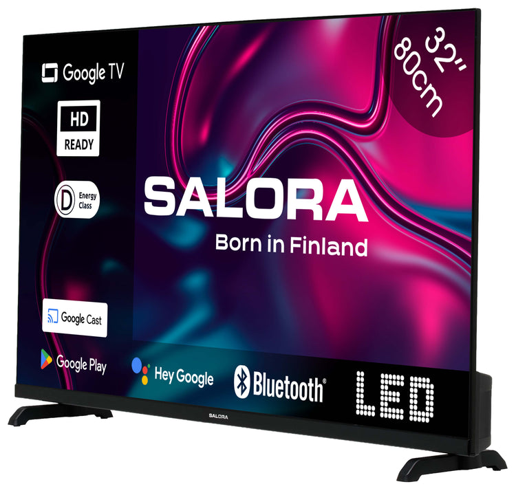 salora 32GOOGLETV 32 inch tv zij aanzicht