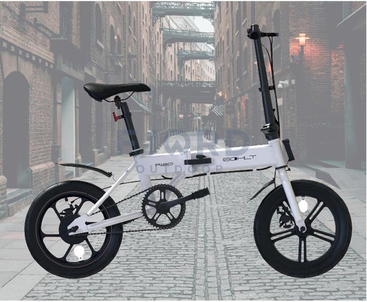 Bohlt R160W elektrische vouwfiets wit - opgevouwen detail