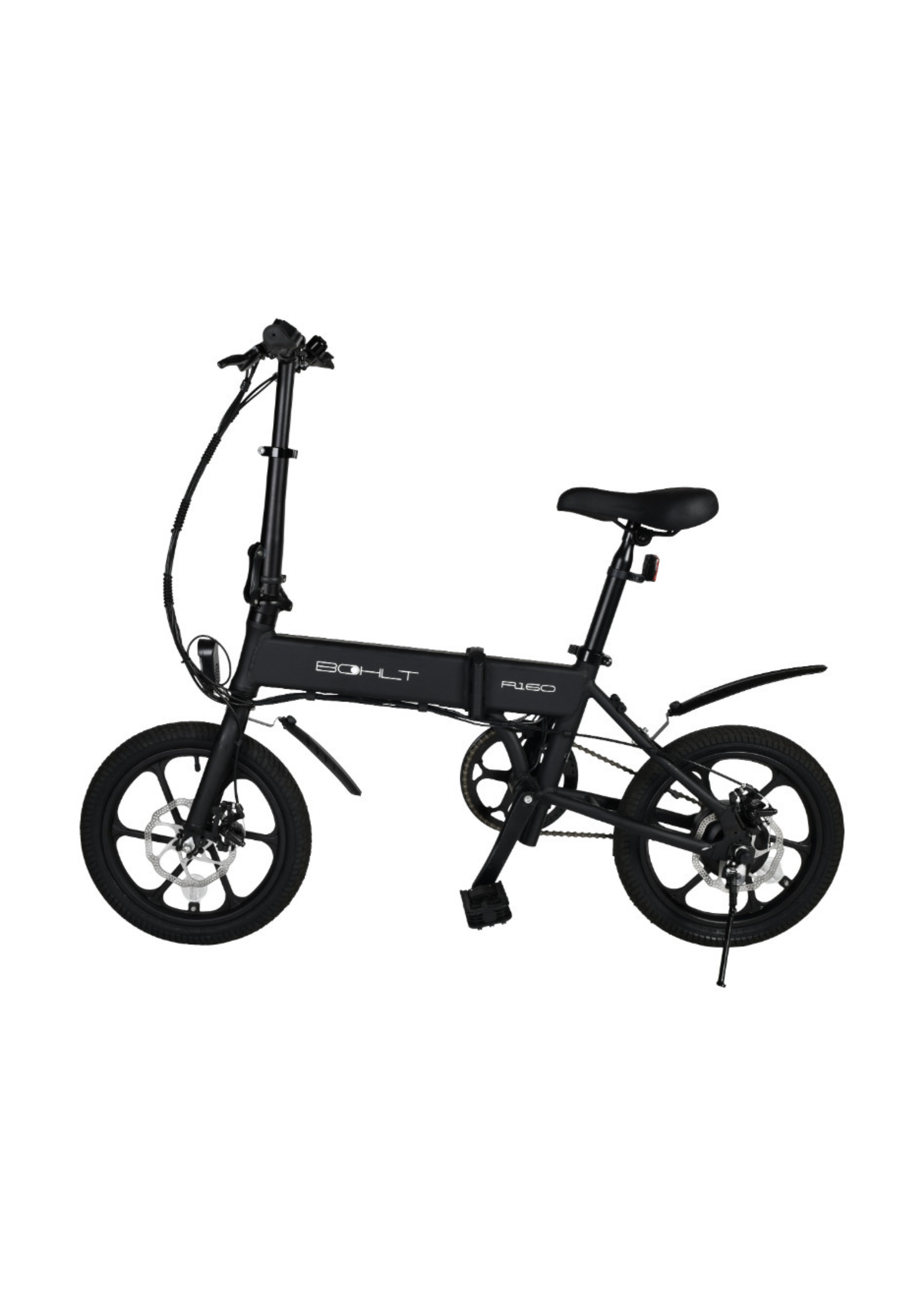 Bohlt R160 elektrische vouwfiets 16 inch magnesium zwart - zijaanzicht
