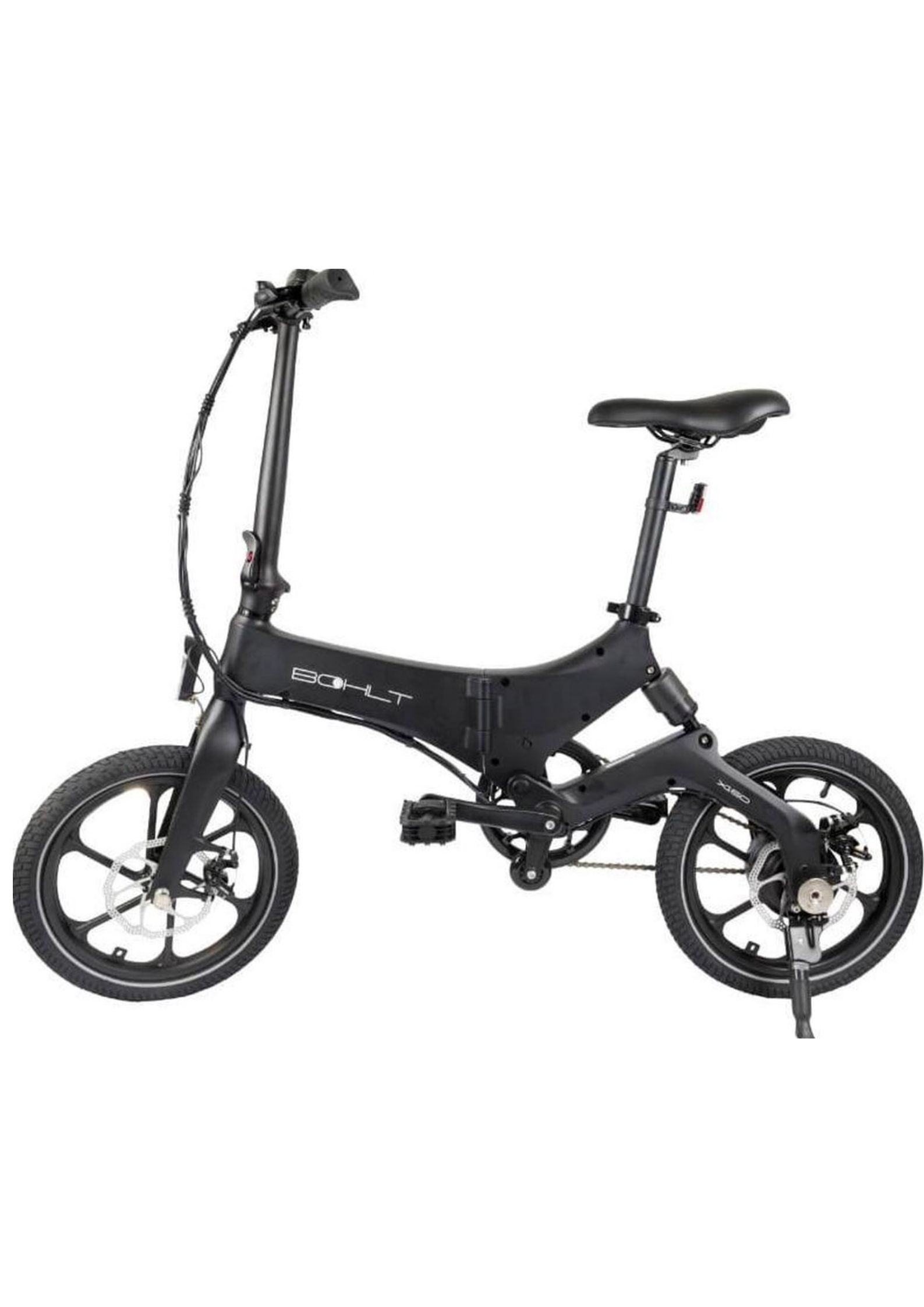 Bohlt X160 BL elektrische vouwfiets magnesium zwart met achtervering - zijaanzicht