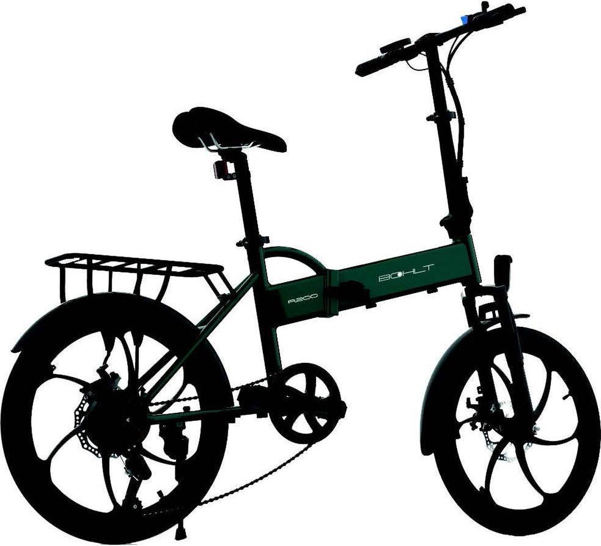 Bohlt R200 vouwfiets groen - LG accu en Shimano versnellingen detail