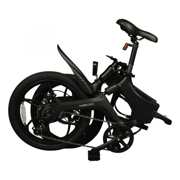 Bohlt X200 vouwfiets zwart - achtervering en schijfremmen detail