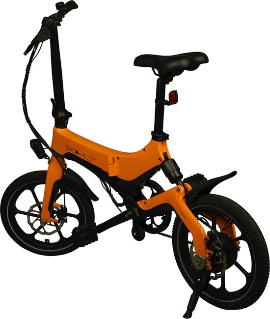 Bohlt X160 OR vouwfiets - achtervering oranje detail